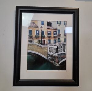 Framed Venice Canal Print "Where Bridges Meet" | Scanlans Travel Art 17"